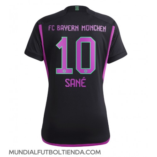 Camiseta Bayern Munich Leroy Sane #10 Segunda Equipación Replica 2023-24 para mujer mangas cortas